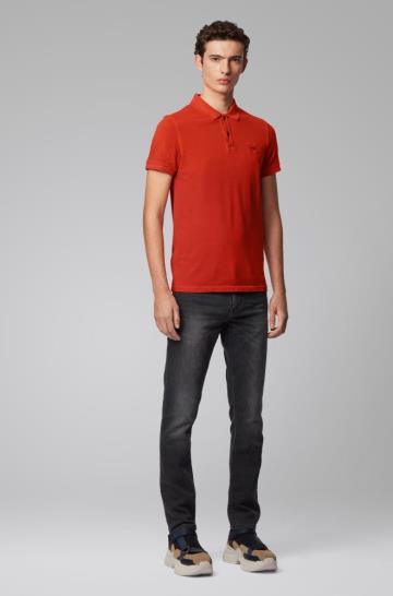 Koszulki Polo BOSS Slim Fit Ciemny Pomarańczowe Męskie (Pl46562)